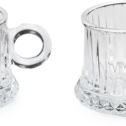 afast Pack of 2 Glass Clear Glass Cup | Stylish & Easy-To-Handle Mug For Hot Beverages, Pack Of 2 -A10 image 3