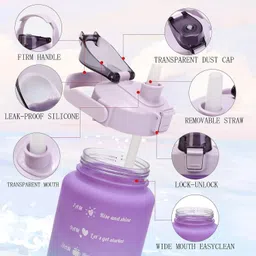 swastik enterprise 310Ml,1000Ml,2085Ml |Motivational Water Bottle Set With Time Markers Water Lines 2085 ml Water Bottles image 5