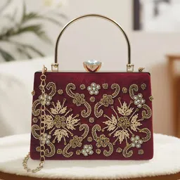 troveo Party Maroon Clutch-picture-28