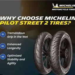 michelin 100/80-R17 & 150/60-R17 PS 2 COMBO PACK 2 TYRES ( FRONT & REAR ) Front & Rear Two Wheeler Tyre image 2