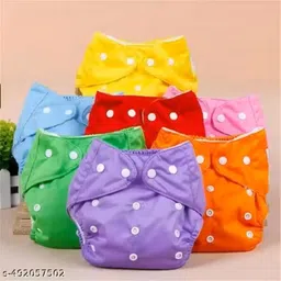 tutunest BABY BUTTON REUSABLR AND WASHABLE DIAPERS WITH INSERTS (7) MULTICOLOR-picture-17