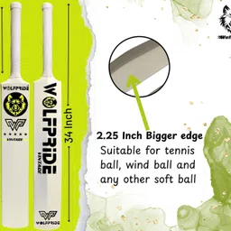 wolf pride Vintage Yellow/W tennis bat ivory plastic double blade cricket Bat No8-w22_PK303 PVC/Plastic Cricket Bat For 15+ Yrs image 3