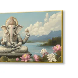 nestroots Canvas Framed Divine Ganesha Prosperity and Wisdom Wall Painting image 4