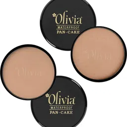 olivia Waterproof Pan Cake 100% Waterproof Shimmering Finish Compact | 25g | Pack of 2 Compact-picture-18
