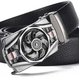 Men Black Genuine Leather Belt-image-1