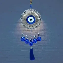 sample 5 Bell Evil Eye Hanging for Good Luck Prosperity Decorative Showpiece - 14.5 cm image 2