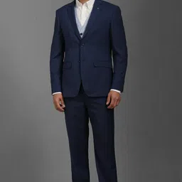 louis philippe Men Three Piece Suit Textured Suit image 1