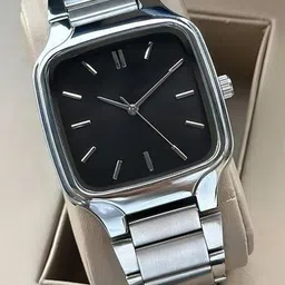 calf & co. New Trandy Stylish Analog Collection Watch_Sili_Grey_561_Square Black Analog Watch - For Men Sili_Grey_561_Square Black image 2