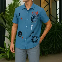 ftx Men Regular Fit Printed Spread Collar Casual Shirt image 5