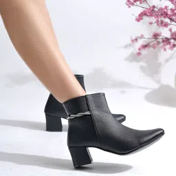 shoetopia Smart Casual Ankle Boots | Winter Boots |Lace-UP Boots For Girls Boots For Women image 3