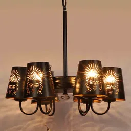 new era Antz Black Iron 6 Lights Chandelier image 3