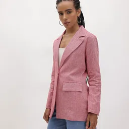 cottinfab Women Solid Single Breasted Casual Blazer image 4