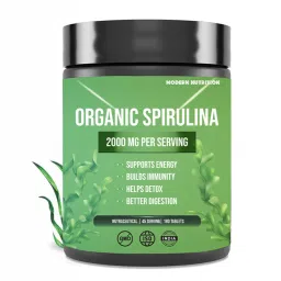 Modern Nutrition Organic Spirulina 2000mg Supplement For Men And Women | GreenSuper Food For Weight Management & Immunity Booster | Helps In Healthy Heart & Brain Health | Youthful Skin | Better Digestion | 180 Tabs-image-22