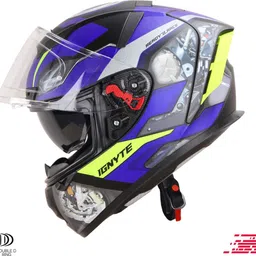 ignyte IGN-4 Machine ISI/DOT Certified Double Visor Full Face Graphic Helmet Motorbike Helmet image 3
