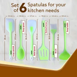 agaro Deluxe Silicone Spatula Set of 6 Kitchen Tool Set image 2