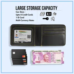 navya royal art Men Casual, Formal, Evening/Party, Formal, Trendy Black Artificial Leather, Genuine Leather Wallet image 4