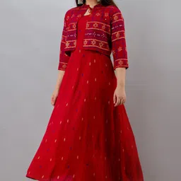 celebravo Women Printed Viscose Rayon Anarkali Kurta image 3