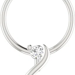 avsar Swarali 14kt Cubic Zirconia White Gold Nose Wire image 1