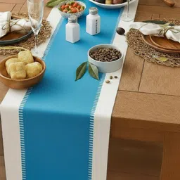 north field Blue, White 137 cm Reversible Table Runner-picture-18