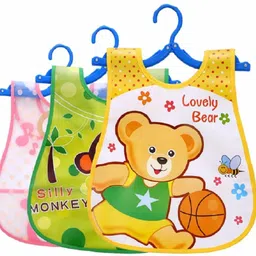 EVA Waterproof, Washable, Stain and Odor Resistant Soft, Unisex, Non Messy Cute Printed Baby Apron Cum Bib for Feeding Infants and Toddlers-image-30