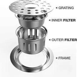 kopter Bathroom Sink Stainless Steel Pop-Up Strainer image 3