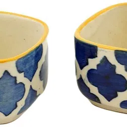 housela Ceramic Sauce Bowl Stoneware Blue Classic Moroccan Pattern Chutney/Serving image 4
