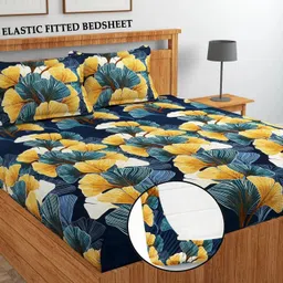 moonroof Cotton Double Fitted (Elastic) 244 TC Printed Bedsheet-picture-25