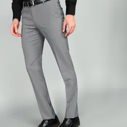 arrow Men Tapered Grey Polyester Trousers image 3