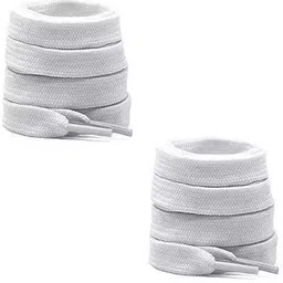 Vinylzone 2 Pair Shoe Laces White Flat shoe laces for canvas sneakers Shoe Lace-picture-14