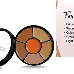 nigrifix Pro Concealer Palette 6 Shades, 2 Pices Finger Puff With 1 Pic Makeup Brush Concealer image 2
