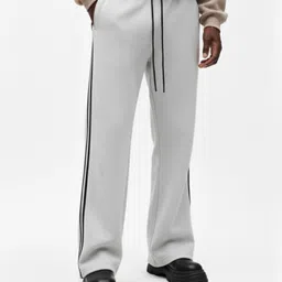 dockstreet Men Solid White Track Pants image 3