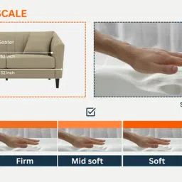 febonic Polon Fabric 2 Seater Sofa In Coffee Brown Colour image 4