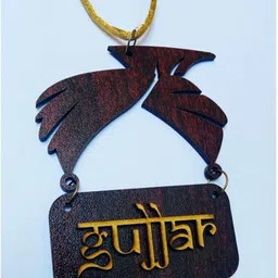 carmod Gujjar Pugdi English Font Wooden Car Hanging Ornament Pendant Car Hanging Ornament image 1