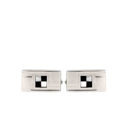 PELUCHE Silver-Toned & Black Natural Mother of Pearl Stone Cufflink-picture-42