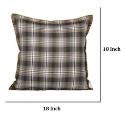 Home Green & White Checked Square Cushion Covers image 5