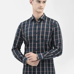 Crimsoune Club Tartan Checked Slim Fit Pure Cotton Casual Shirt-image-27