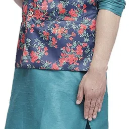 ben cooper Men Pure Silk Kurta Churidar Ethnic Jacket Set image 5