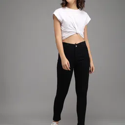 lta Women Slim High Rise Black Jeans image 5