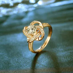 myki Exclusive Eternal Star For Women & Girls Stainless Steel Swarovski Zirconia Gold Plated Ring-picture-13