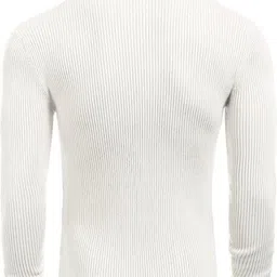 gulika Men Solid High Neck White Sweater image 2