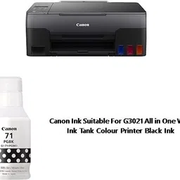 CAANONMEGATANK Original Canon Pixma G3021 All in One Wi-Fi Ink Tank Colour Printer Black Ink Bottle image 3