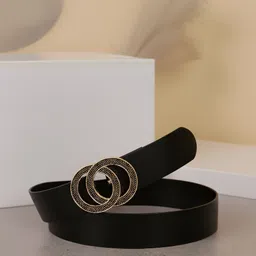 xelcis Women Casual, Evening, Formal, Party Black Genuine Leather Belt image 1