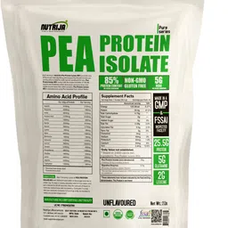 nutrija Pea Protein Isolate 85% 100% Vegan & Plant-Based 2Lbs Unflavored Plant-Based Protein image 1