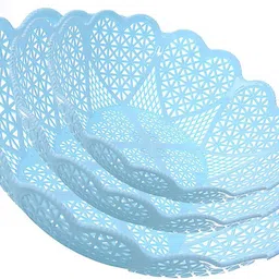 shilpsukh Food Storage Containers Berry Baskets Fruit Basket for Kitchen Set of 3 Plastic Fruit & Vegetable Basket-picture-41