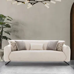 casacraft from pepperfry Milo Fabric 3 Seater Sofa In Beige Colour-picture-37