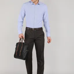 park avenue Men Slim Fit Self Design Formal Shirt image 2