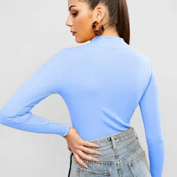 nt clothing Casual Regular Sleeves Striped Women Blue Top image 2