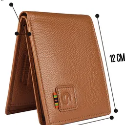 getoree Men Casual Beige Genuine Leather RFID Wallet - Regular Size image 4