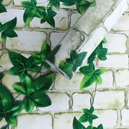 Aura White & Green Printed Self Adhesive Wall Sticker image 1