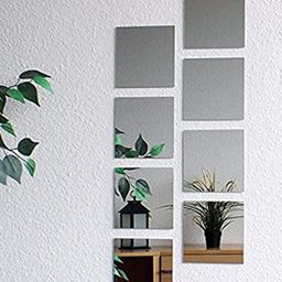 WallDaddy Grey 8-Pieces Self-Adhesive Square Mirror Wall Stickers-picture-25